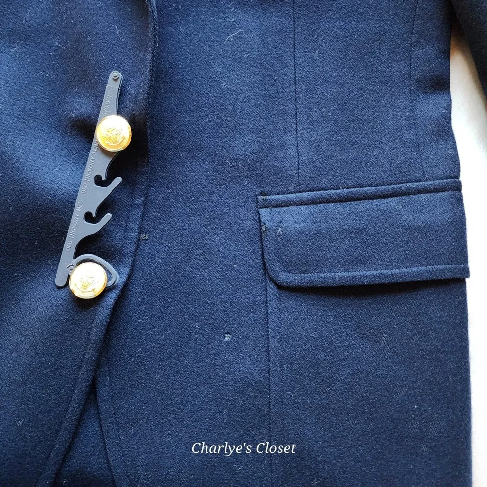 Vtg Marshall Fields & Co Chicago Stanley Blacker Heritage Navy‎ Wool Blazer 38R